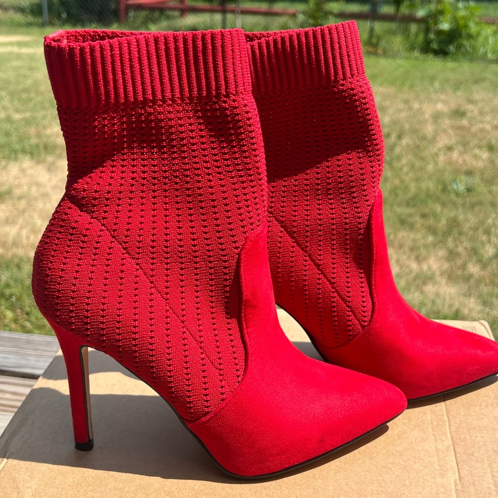 Catherine Malandrino Red Sock Boots